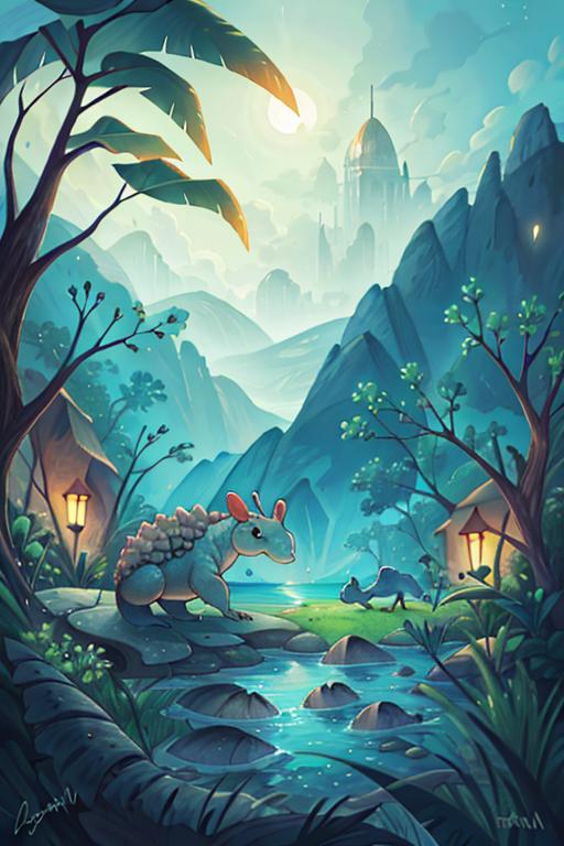 00632-2873183123-a Armadillo in Lagoon landscape at Early hours, whimsical.png